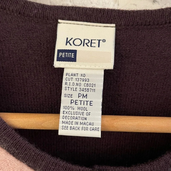 Women’s KORET embroidered embellished 100% wool patchwork sweater PM - Picture 5 of 6